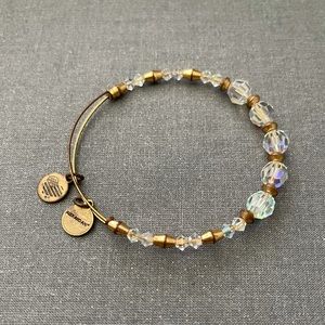 Alex and Ani clear crystal bracelet in gold